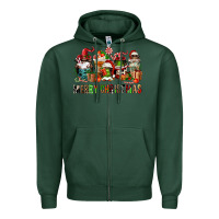 Sports Green merry christmas coffee afro gnomies Zipper Hoodie - FaDigitalArtStudio