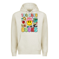Oatmeal Heather 100 days in the books Premium Hoodie - MaliasSmallBusiness