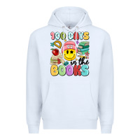 White 100 days in the books Premium Hoodie - MaliasSmallBusiness