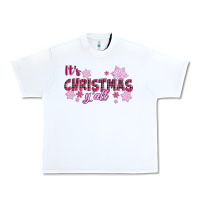 White It's Christmas Y'all Season Pink Christmas Urban Heavy Tee - RanaPortraitStore