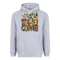 Heather Grey cows and coffee cups Heavyweight Hoodie - Jasminsmagicworld