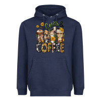 Navy cows and coffee cups Heavyweight Hoodie - Jasminsmagicworld