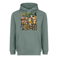 Sage cows and coffee cups Heavyweight Hoodie - Jasminsmagicworld
