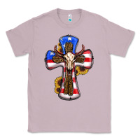 Lilac american flag cross cow skull sunflowers Classic Tee - RanaPortraitStore