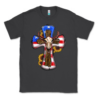 Smoke american flag cross cow skull sunflowers Classic Tee - RanaPortraitStore