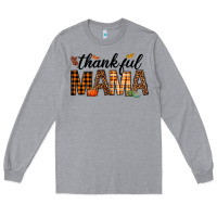 Heather Grey thankful mama Long Sleeve Tee - texasbilliewilder