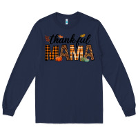 Navy thankful mama Long Sleeve Tee - texasbilliewilder