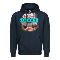 Navy eat sleep soccer repeat Zipper Hoodie - HRA Design Shop