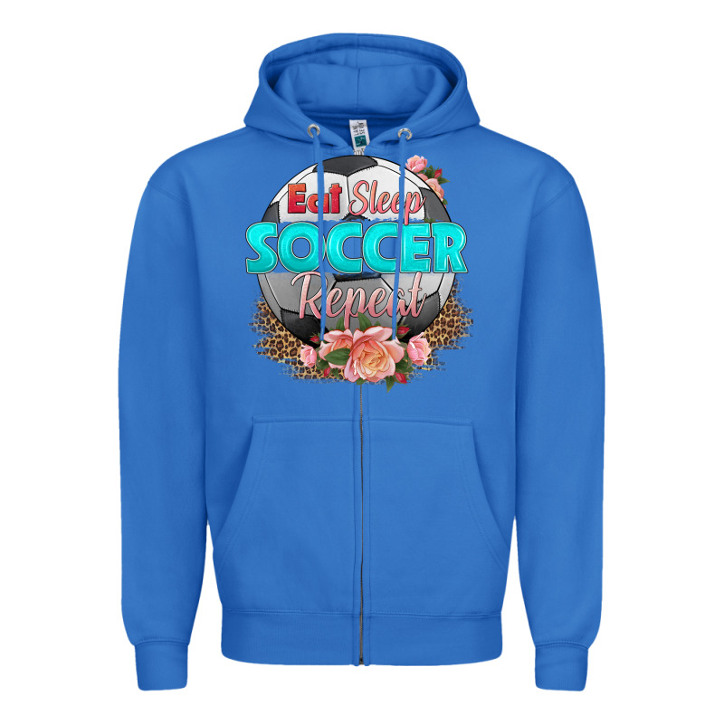 Eat Sleep Soccer Repeat Zipper Hoodie by HRA Design Shop | Teevron