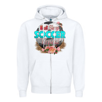 White eat sleep soccer repeat Zipper Hoodie - HRA Design Shop