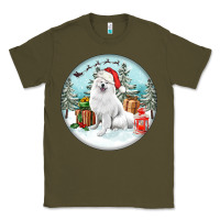 Army Green Christmas samoyed dog Classic Tee - FaDigitalArtStudio
