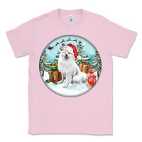 Bubblegum Pink Christmas samoyed dog Classic Tee - FaDigitalArtStudio
