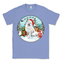Colony Blue Christmas samoyed dog Classic Tee - FaDigitalArtStudio