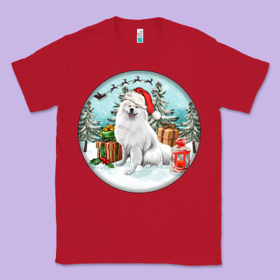 Christmas Samoyed Dog Classic Tee Designed By Fadigitalartstudio