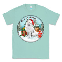 Seafoam Christmas samoyed dog Classic Tee - FaDigitalArtStudio