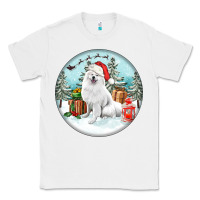 White Christmas samoyed dog Classic Tee - FaDigitalArtStudio