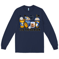 Navy tis' the season volleyball coffee cups Long Sleeve Tee - Zillion Design Studio