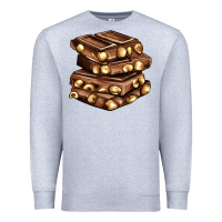 Heather Grey nut and chocolate Premium Sweatshirt - AdoDesignShop