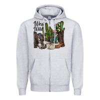 Heather Grey west wild Zipper Hoodie - SublimationCraftShop