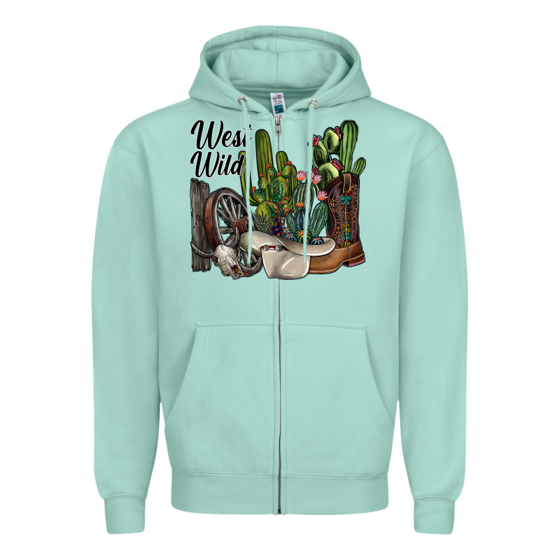 West Wild Zipper Hoodie by SublimationCraftShop | Teevron