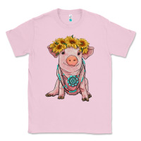 Bubblegum Pink sunflower pig with gemstone Classic Tee - RanaPortraitStore