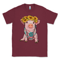 Burgundy sunflower pig with gemstone Classic Tee - RanaPortraitStore