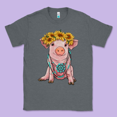 Sunflower Pig With Gemstone Classic Tee Designed By Ranaportraitstore