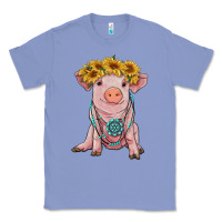 Colony Blue sunflower pig with gemstone Classic Tee - RanaPortraitStore