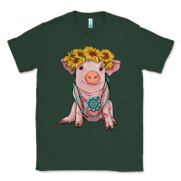 Sports Green sunflower pig with gemstone Classic Tee - RanaPortraitStore