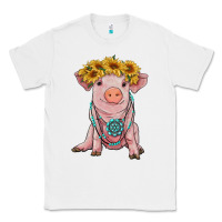 White sunflower pig with gemstone Classic Tee - RanaPortraitStore