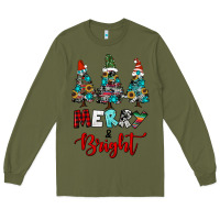 Army Green western trees merry and bright christmas Long Sleeve Tee - RanaPortraitStore