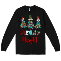 Black western trees merry and bright christmas Long Sleeve Tee - RanaPortraitStore