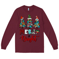 Burgundy western trees merry and bright christmas Long Sleeve Tee - RanaPortraitStore