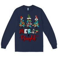 Navy western trees merry and bright christmas Long Sleeve Tee - RanaPortraitStore