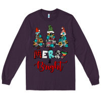 Plum western trees merry and bright christmas Long Sleeve Tee - RanaPortraitStore