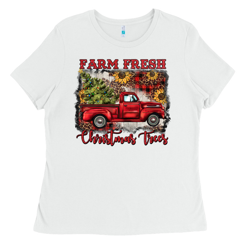 Farm Fresh Christmas Trees Ladies Tee by BarkalooDesign | Teevron