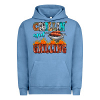 Pigment Pebble Blue chillin and grilling Urban Hoodie - MaliasSmallBusiness