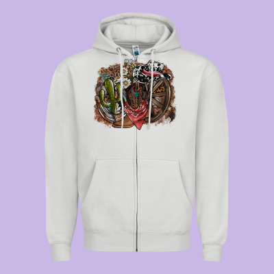 Western Zipper Hoodie Designed By Sublimationcraftshop