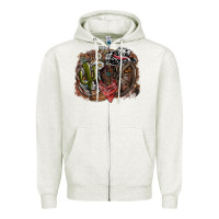 Oatmeal Heather western Zipper Hoodie - SublimationCraftShop