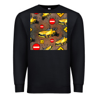 Black asphalt paver seamless pattern Premium Sweatshirt - BundleAndBundleShop