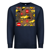 Navy asphalt paver seamless pattern Premium Sweatshirt - BundleAndBundleShop
