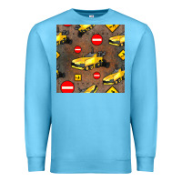 Ocean Blue asphalt paver seamless pattern Premium Sweatshirt - BundleAndBundleShop