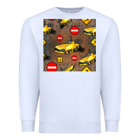 White asphalt paver seamless pattern Premium Sweatshirt - BundleAndBundleShop