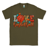 Army Green love basketball Classic Tee - Zillion Design Studio