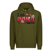 Army Green i am loved john 3 16 Premium Hoodie - MaliasSmallBusiness