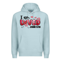 Blue Mist i am loved john 3 16 Premium Hoodie - MaliasSmallBusiness