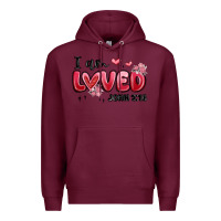 Burgundy i am loved john 3 16 Premium Hoodie - MaliasSmallBusiness