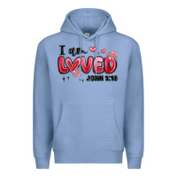 Colony Blue i am loved john 3 16 Premium Hoodie - MaliasSmallBusiness