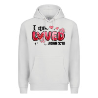 Dove Grey i am loved john 3 16 Premium Hoodie - MaliasSmallBusiness