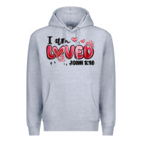 Heather Grey i am loved john 3 16 Premium Hoodie - MaliasSmallBusiness